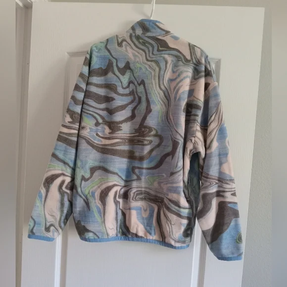 ASOS Design Oversized Zip-up Fleece Jacket with Marble Print Unisex - Picture 4 of 8